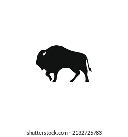 Bison Silhouette Vector Design For Logo Icon