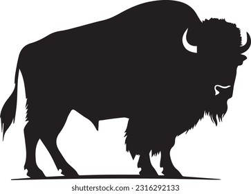 Bison silhuette animal white background images