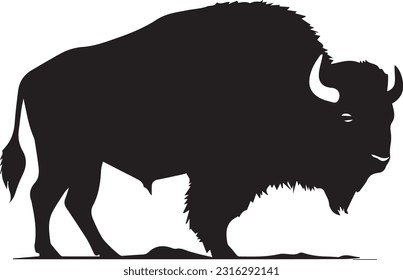 Bison silhuette animal white background images