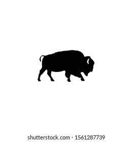 Bison Silloutte Logo Icon Vector.