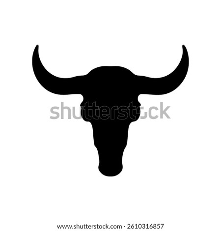 Bison skull silhouette vector flat illustration design.