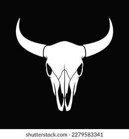 bison skull vector design, bison skull logo, longhorn logo template.
