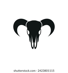 bison skull vector design, bison skull logo, longhorn logo template.