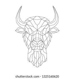 Bison stylized triangle polygonal model