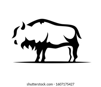 Bison Symbol with Silhouette Style