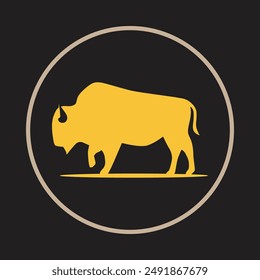 Bison trendy icon awesome abstract vector illustration colorful artwork design