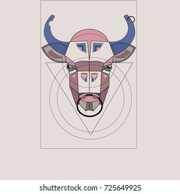 bison, vector, geometry