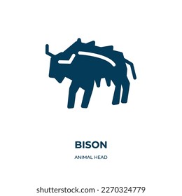 bison vector icon. bison, cow, animal filled icons from flat animal head concept. Isolated black glyph icon, vector illustration symbol element for web design and mobile apps