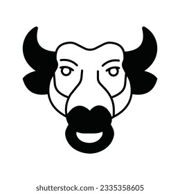 Bison Vector icon which can easily modify or edit

