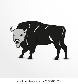 Bison. Vector illustration. Animal collection.