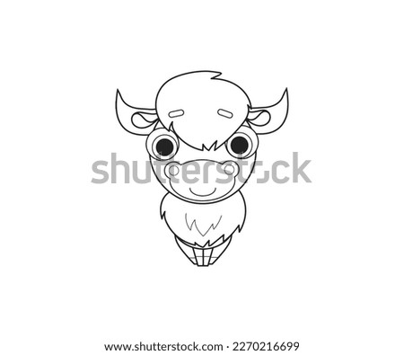 Bison vector isolated outline icon. Bison animal vector icon. Bison icon 