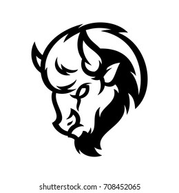Bison - Vector logo / icon mascot illustration