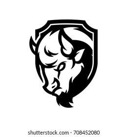 Bison - Vector logo / icon mascot illustration