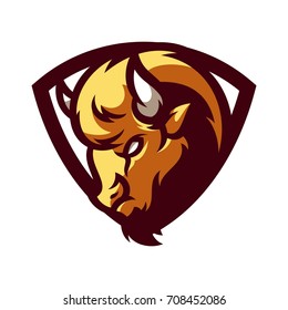 Bison - Vector logo / icon mascot illustration