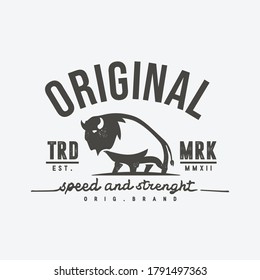 bison vector t-shirt graphic vintage
