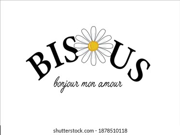 bisous mon amour ( kisses my dear in english)