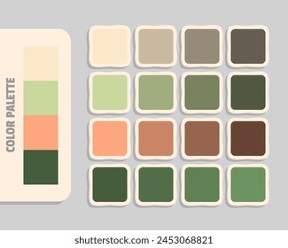 bisque palegoldenrod lightsalmon darkolivegreen color palette, colour matching, rgb colors, harmonious colours catalog sample, design and edit idea