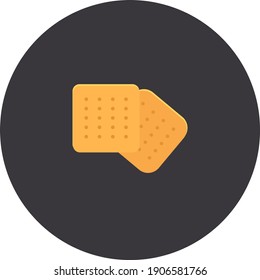 Bisquit on a plate, illustration, vector on a white background.