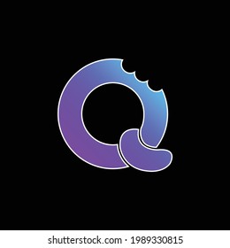 Bisquits Logo, blauer Farbverlauf-Vektorsymbol