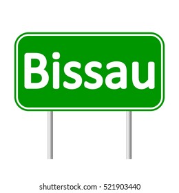 Bissau road sign isolated on white background.