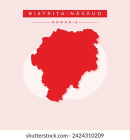 Bistrita-Nasaud County (Administrative divisions of Romania, Nord-Vest development region) map vector illustration, scribble sketch Bistrita-Nasaud map