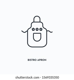Bistro apron outline icon. Simple linear element illustration. Isolated line Bistro apron icon on white background. Thin stroke sign can be used for web, mobile and UI.