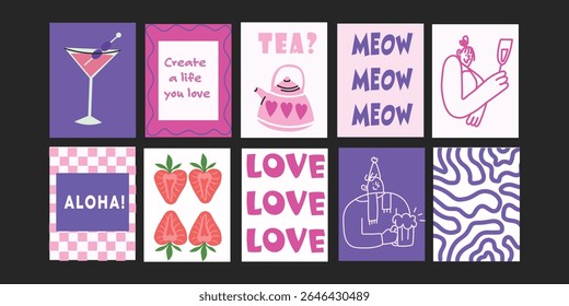 Bistro banners capturing the essence of sunny days and festive food moments.

