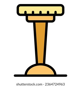 Vector de contorno de icono de taburete de barra de bistró. Silla moderna. Tall cafe color plano