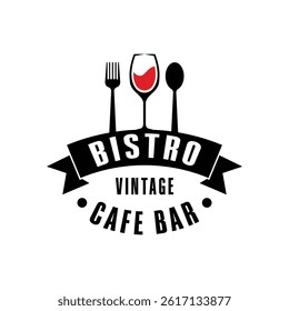 bistro cafe restaurant bar logo design concept vintage style