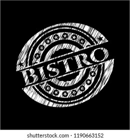 Bistro chalkboard emblem written on a blackboard