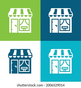Bistro Flat four color minimal icon set
