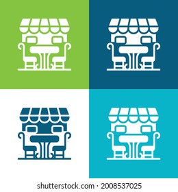 Bistro Flat four color minimal icon set