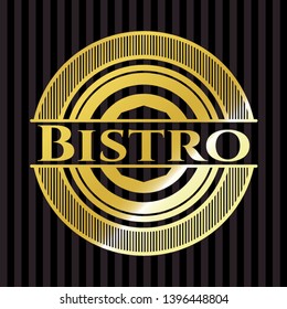 Bistro gold emblem. Vector Illustration. Detailed.