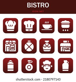 bistro icon set. Vector  illustrations related with Chef, Chef and Coffee shop