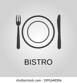 Bistro icon. Bistro symbol. Flat design. Stock - Vector illustration