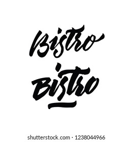 Bistro Logo In Lettering Style. Vector Illustration.