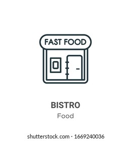 Bistro outline vector icon. Thin line black bistro icon, flat vector simple element illustration from editable food concept isolated stroke on white background