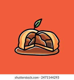 Bistro Pie Food Vector ilustración de dibujos animados