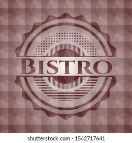 Bistro red geometric emblem. Seamless.