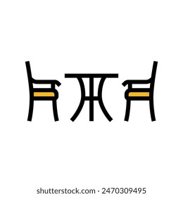 bistro set outdoor furniture color icon vector. bistro set outdoor furniture sign. isolated symbol illustration