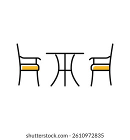 bistro set outdoor furniture color icon vector. bistro set outdoor furniture sign. isolated symbol illustration