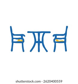 bistro set outdoor furniture doodle icon sketch vector. bistro set outdoor furniture sign. isolated symbol illustration
