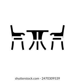 bistro set outdoor furniture glyph icon vector. bistro set outdoor furniture sign. isolated symbol illustration