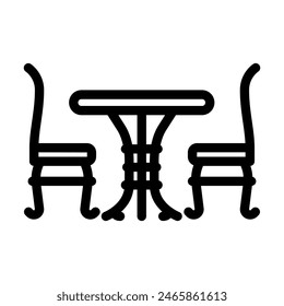 bistro set outdoor furniture line icon vector. bistro set outdoor furniture sign. isolated contour symbol black illustration