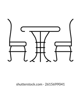 bistro set outdoor furniture line icon vector. bistro set outdoor furniture sign. isolated contour symbol black illustration