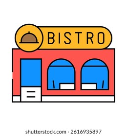 bistro street cafe line icon vector. bistro street cafe sign. isolated symbol illustration