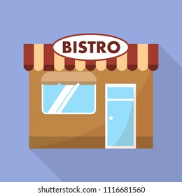 Bistro street shop icon. Flat illustration of bistro street shop vector icon for web design
