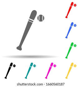 bit and ball multi color style icon. Simple glyph, flat vector of sport icons for ui and ux, website or mobile application