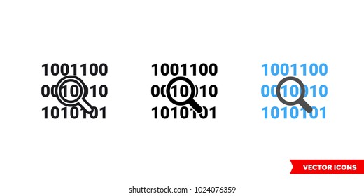 Bit Byte Icon Of 3 Types: Color, Black And White, Outline. Isolated Vector Sign Symbol.