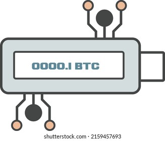 Bit Coin Digital Currency Concept Calculator USB Data